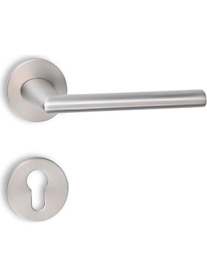 Soho Flamina Serisi Kapı Kolu Seti Yuvarlak Rozetli Saten Yale Tipi