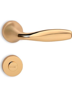 Soho Lucca Serisi Kapı Kolu Seti Yuvarlak Rozetli Altın Wc Tipi