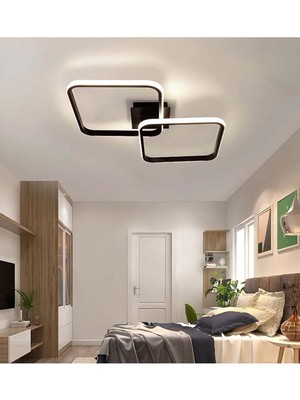 EYS Aydınlatma Frame Kare Ikili Siyah Modern LED Avize 3 Renk LED Profonyer Modern Salon, Yatak Odası, Oturma Odası