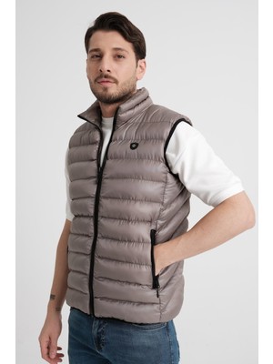 Piyera Erkek Polyester Elyas Koyu Gri Kapitone Yelek - 1004