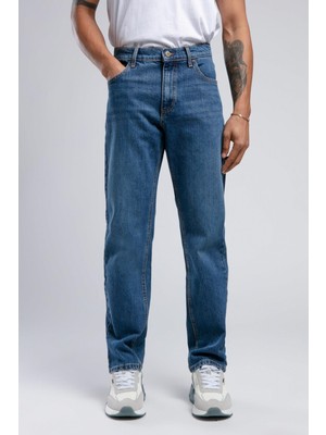 Lee Cooper Rico Yüksek Bel Normal Kesim Düz Paça Mavi Erkek Jean Pantolon