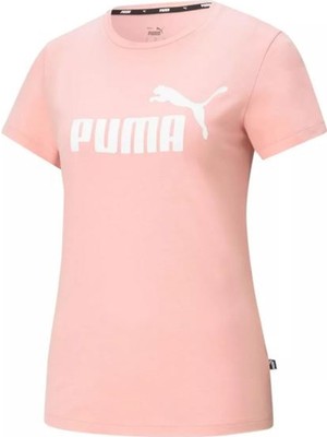 Puma Ess Logo Tee Kadın Pembe Tişört - 586774 80