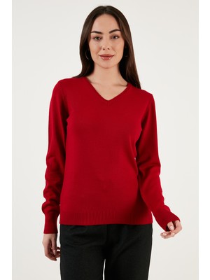 Fashion Friends Regular Fit V Yaka Triko Kazak Bayan Kazak 24K0244K1