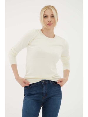 Fashion Friends Standart Fit Bisiklet Yaka Triko Kazak Bayan Kazak 24K0777K1