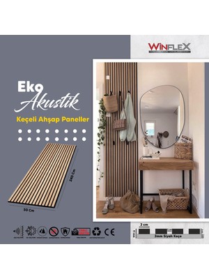 Winflex  Eko Keçeli Akustik Ahşap Paneli  – Safir Meşe  (50X240CM).