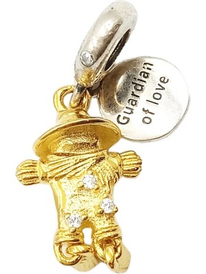 Defne Silver Sallantılı Gold ' Love Guard ' Charm