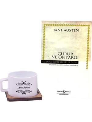 Kitaplı Hediye Gurur ve Önyargı Kitap - Kahve Fincanı Hediye Seti / Doğum Günü Hediyesi / Seti