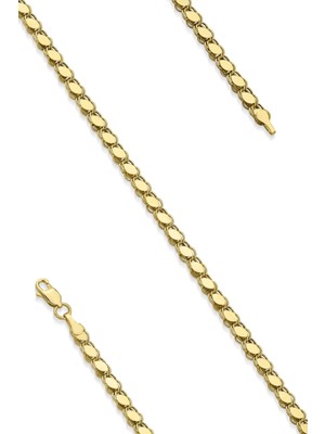 Fiyonk Kuyumculuk 14 Ayar Altın Pullu Bileklik 4 mm