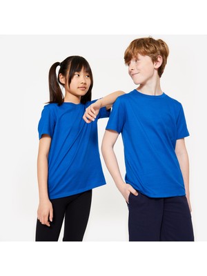 Domyos Çocuk Pamuklu Spor Tişörtü - Mavi