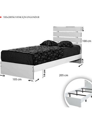 Pasific Home Huga Tek Kişilik Karyola, Ceviz, 100X200