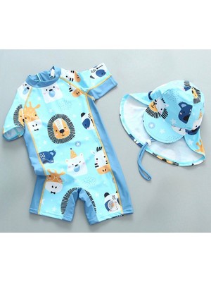 UPF50+ Lion Erkek Çocuk Hızlı Kuruyan Güneş Korumalı Mayo