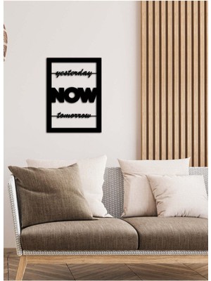 Artroya - Now Yazısı Metal Duvar Tablosu - Ev Dekorasyon - Metal Duvar Yazısı - 50 x 70 - cm -Siyah - TEXT-162