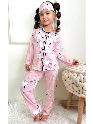 Lillypicca  Kız Çocuk Sevimli Kuzu Desenli Pembe Uzun Kollu Pijama Takımı