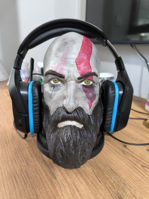 Kratos Figürü Dekoratif Obje & Kulaklık Standı – 3D Baskı El Yapımı