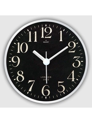 Galaxy Dekoratif Mıknatıslı Buzdolabı Saati Siyahgümüş Kristal Kasa Modern Tasarım 11 cm