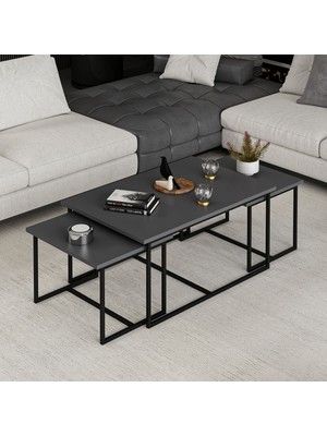 Minar Levada 3lü Zigonlu Sehpa-Antrasit