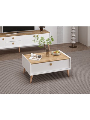 Minar Mitra Orta Sehpa-Beyaz-Artisan