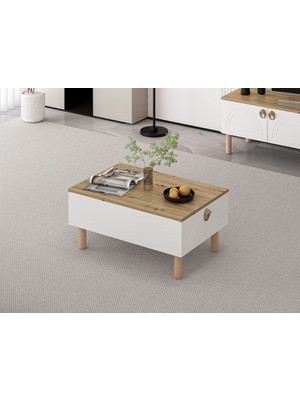 Minar Lotus Orta Sehpa-Beyaz-Artisan