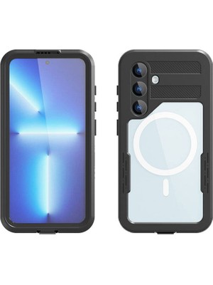 Heptek İletişim Samsung Galaxy S24 Kılıf 360 Koruma Su Geçirmez Toz Geçirmez Tam Koruma Magsafe Wireless Kapak Su