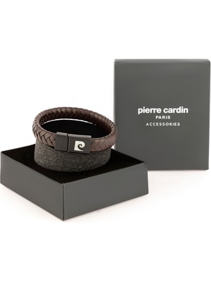 Pierre Cardin Erkek Kahverengi Deri Bileklik 50306525-400