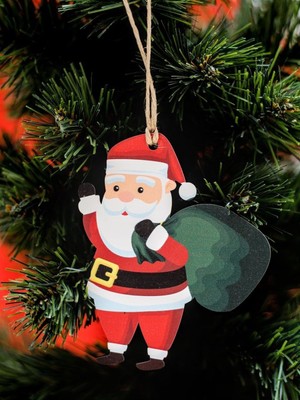 Yılbaşı Ağaç Süsü Ahşap Çuvallı Noel Baba