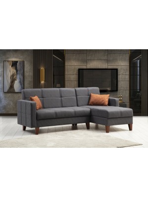 Minar Polya Köşe Koltuk - Koyu Gri 100