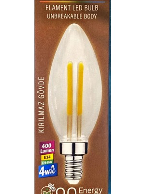 Boytaş 4 Watt Flament LED Mum Ampul- Sarı Işık