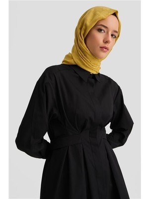 Armine Fiyonklu Naturel Kumaşlı Tunik 24K4300 Siyah