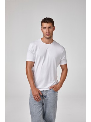 Relactive Erkek Kısa Kollu Biyeli Sıfır Yaka T-Shirt
