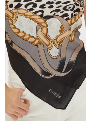 Guess Foulard Desenli 130 x 130 cm Şal AW5226SIL30 Bayan Şal AW5226 SIL30 Bla