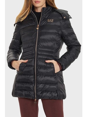 Ea7 Kapitoneli Regular Fit Çıkarılabilir Kapüşonlu Şişme Mont Kadın Mont 6DTK01 TN88Z 0210