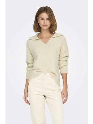 Only Onlmaggıe Lıfe Ls Splıt Neck cc Knt Beyaz 15324310