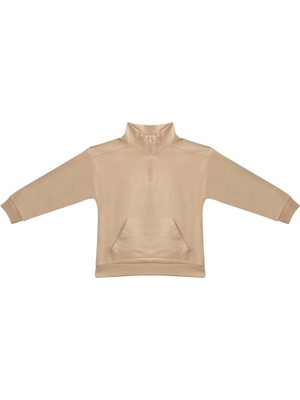 Zeyland Unisex Çocuk Yakalı Fermuarlı Sweatshirt - Bej