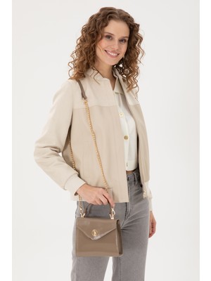 U.S. Polo Assn. Kadın Vizon Rugan Kol Çantası 50300333-VR052