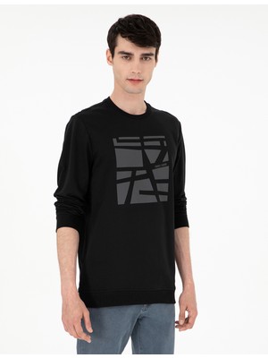 Pierre Cardin Erkek Siyah Regular Fit Sweatshirt 50298969-VR046