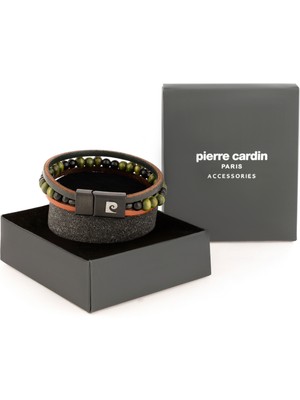 Pierre Cardin Erkek Haki Deri Bileklik 50306523-790