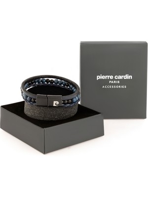 Pierre Cardin Erkek Mavi Deri Bileklik 50306616-300