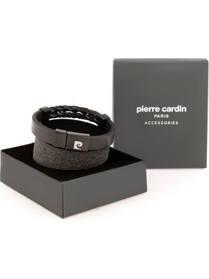 Pierre Cardin Erkek Siyah Deri Bileklik 50306614-001