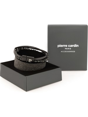 Pierre Cardin Erkek Siyah Deri Bileklik 50306509-001