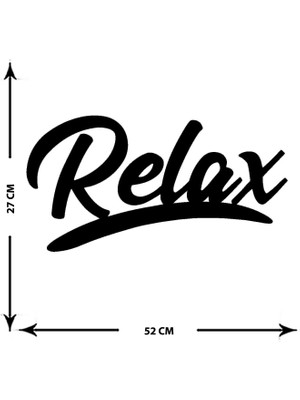 Artroya - Relax Yazısı Metal Duvar Tablosu - Ev Dekorasyon - Metal Duvar Yazısı - 52 x 27 - cm -Siyah - TEXT-024