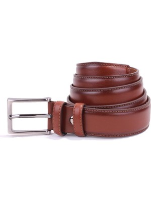 Dagoster DMK26-306DG Taba 3,5 cm Deri Erkek Kemer