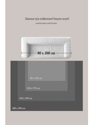 Anaska Home Modern Tasarım Toz Vermez Kaymaz Tabanlı Kolay Temizlen Yumuşak Dokulu Krem Renk Sisal Halı