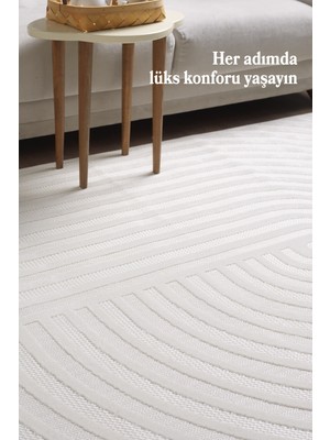 Anaska Home Modern Tasarım Toz Vermez Kaymaz Tabanlı Kolay Temizlen Yumuşak Dokulu Krem Renk Sisal Halı