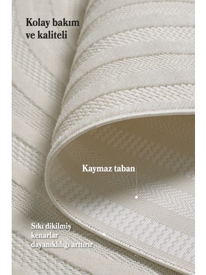 Anaska Home Modern Tasarım Toz Vermez Kaymaz Tabanlı Kolay Temizlen Yumuşak Dokulu Krem Renk Sisal Halı