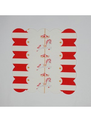 Deco Dekoratif Lunapark ve At Desenli Lazer Kesim Kokteyl Peçetesi