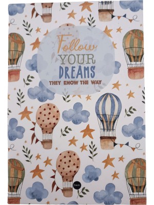 Bam Follow Your Dreams Tasarımlı Lastikli Defter