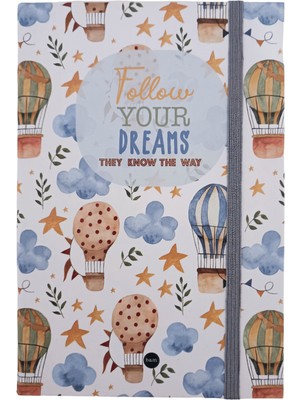 Bam Follow Your Dreams Tasarımlı Lastikli Defter