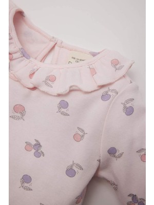 DeFacto Kız Bebek Pijama Takımı Meyve Desenli Uzun Kollu Üst Uzun Alt D8651A524WN