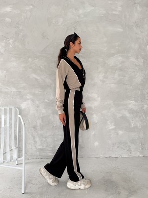 Gugus Aysho Kadın Eşofman Takımı Modal Malzemeden Rahat Kesim 2024 Sezonsuz Dik Yaka Bol Paça