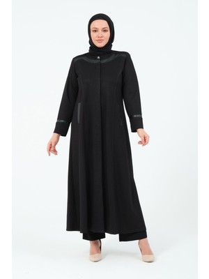 Erçil Kadın Büyük Beden Maya Kumaş Tesettür Düğmeli  Mevsimlik Anne Ferace